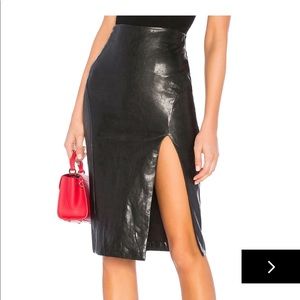 Superdown faux leather midi skirt